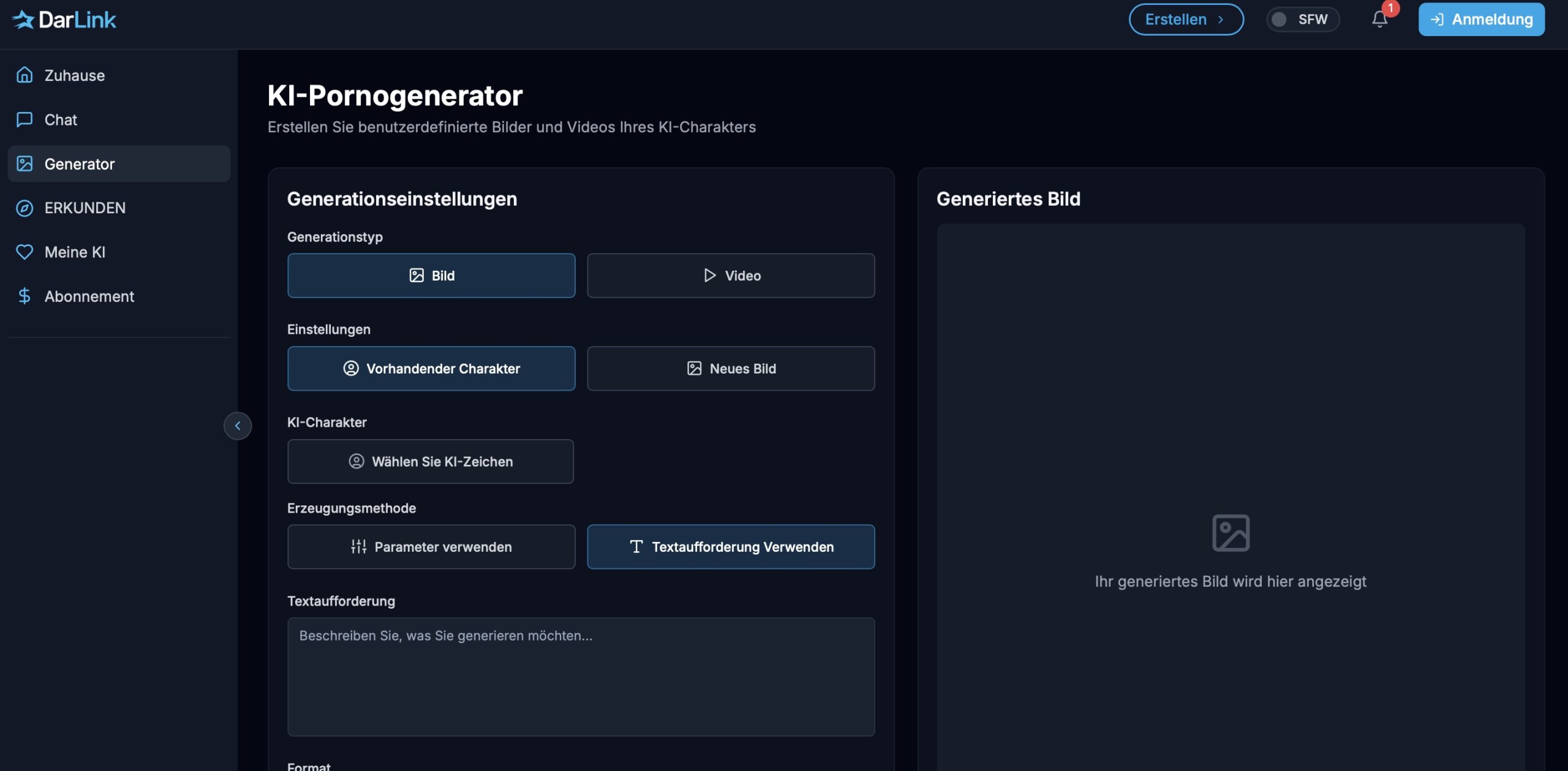 AI Girlfriend erstellen mit Darlink AI im Test