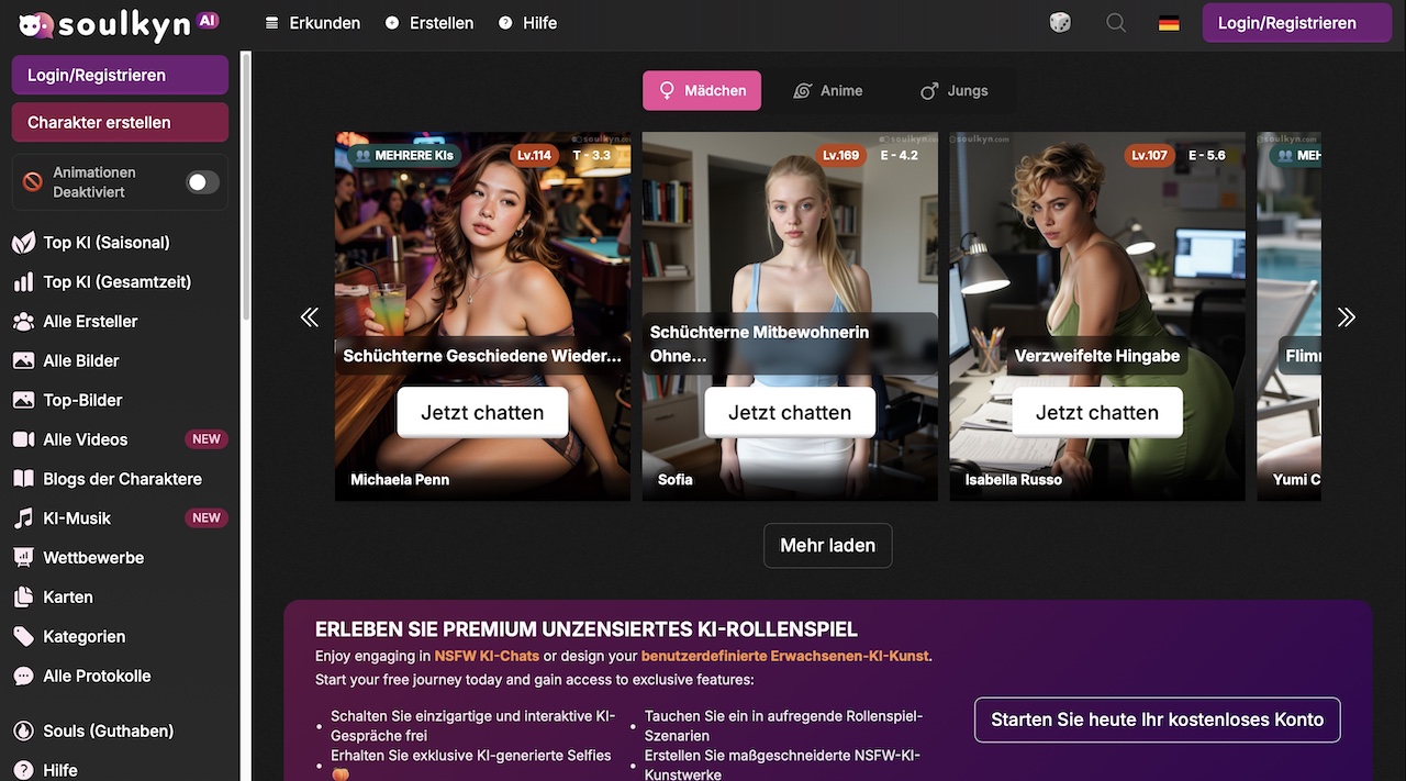 Soulkyn AI als Ourdream AI Alternative mit RPG und Memory